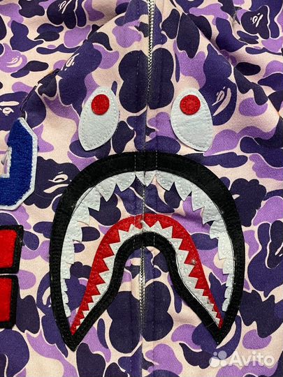 Зип худи bape сиреневый