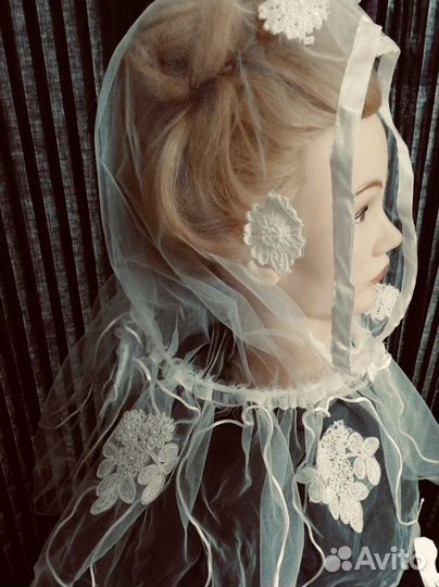 Платок для храма, фата на крещение венчание в церк