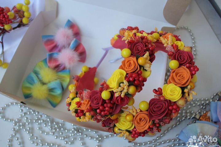 Ободок для волос, бантики