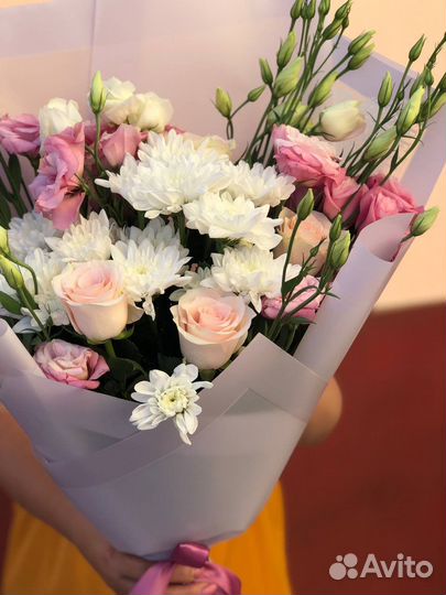 Букет с эустомой