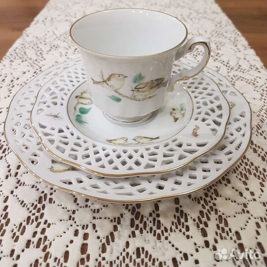 Кружевной фарфор Германия,блюдо Schumann