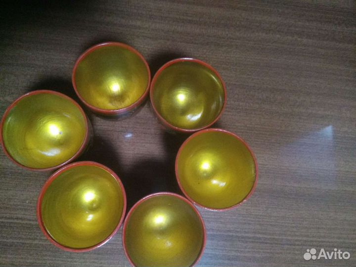 Рюмки из дерева(хохлома)