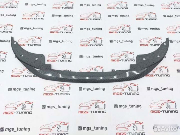 Губа переднего бампера под карбон BMW 4 G22 G26