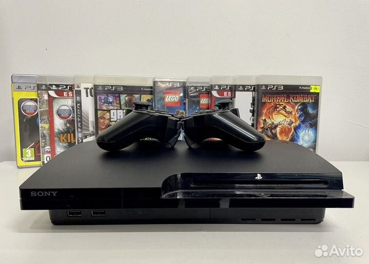 Игровая приставка PS3 Slim 500gb 40+ игр HEN