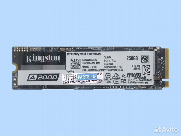SSD M.2 накопитель Kingston A2000 250 гб SA2000M8