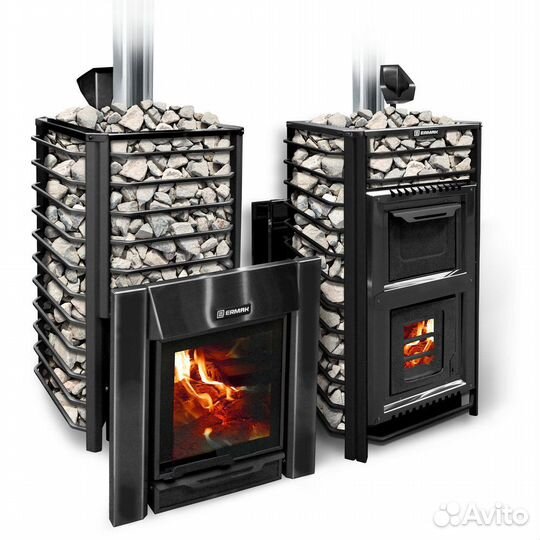 Печь На Дровах ermak 30 сетка люкс black