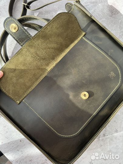 Сумка-портфель для А4 из кожи Крейзи Хорс