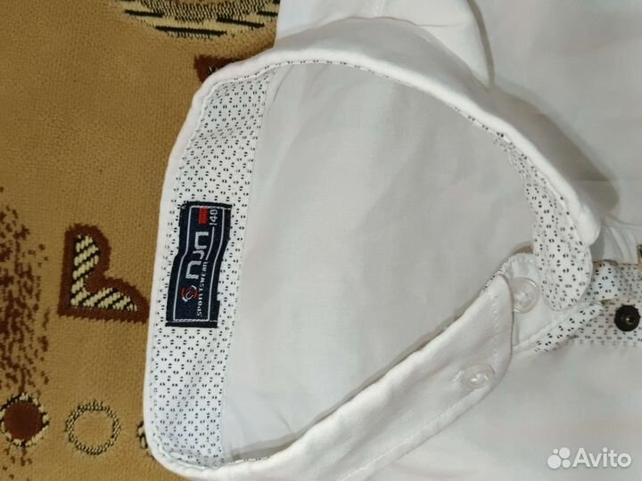 Рубашка белая школьная с коротким рукавом 140