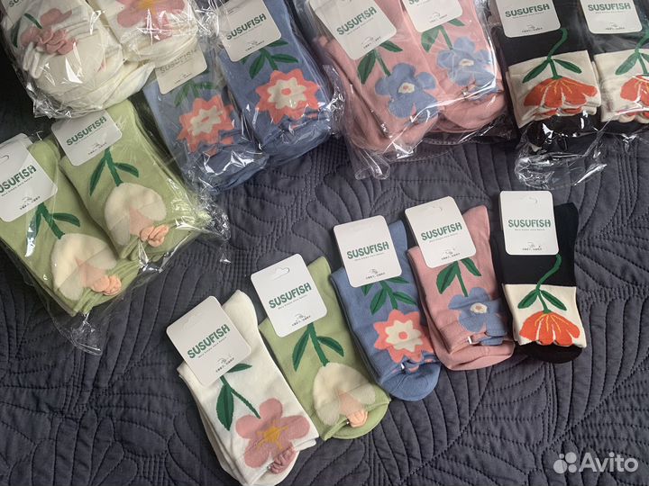 Носки женские цветочек