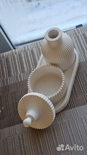 Ваза для сухоцветов набор гипсовый на подарок