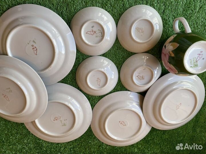 Сервиз Дулево Роза на зеленом СССР Предметы