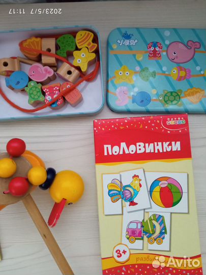 Развивающие деревянные игры+ пазлы 0-3 года