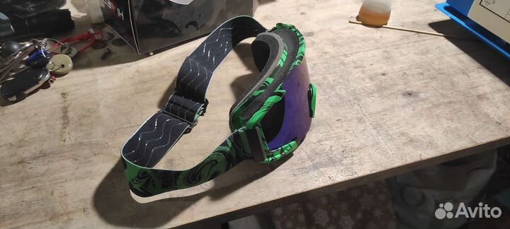 Очки для кроссового шлема затемненные, б/у