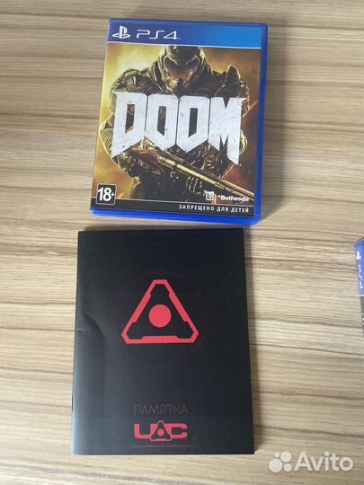 Диски на ps4 Doom, Resident Evil, Yakuza