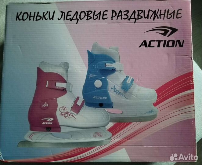 Новые раздвижные коньки для девочки