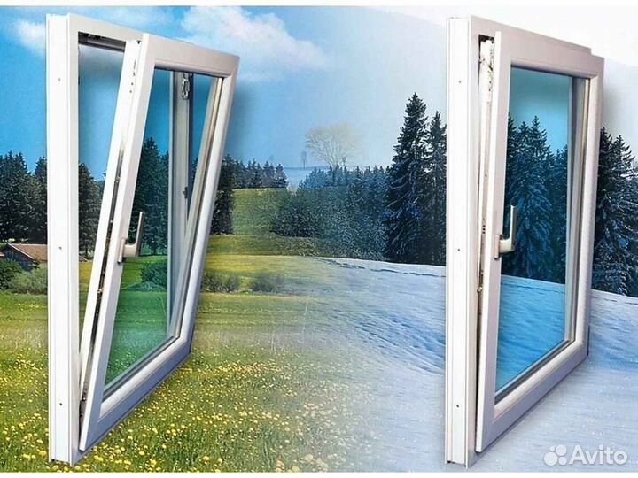 Ремонт окон, стеклопакет Двухкамерный RAL5498