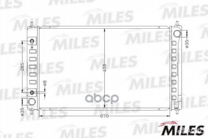 Радиатор охлаждения двигателя, (Паяный, для акп