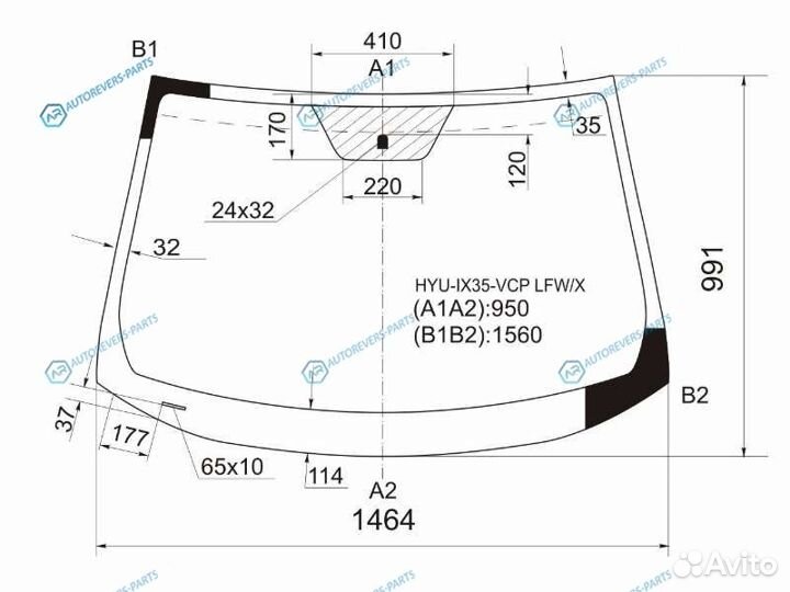 HYU-IX35-VCP lfwx Стекло лобовое hyundai tucsonix3