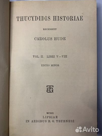 История Фукидида. Антикварная Книга. Греческий яз