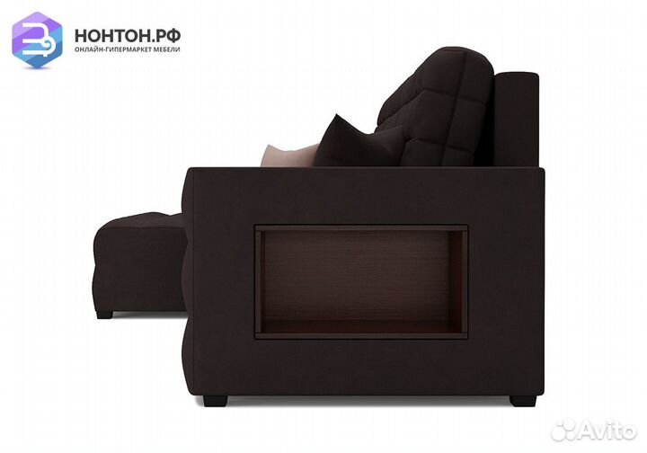 Угловой диван еврокнижка Мадрид микровельвет корич