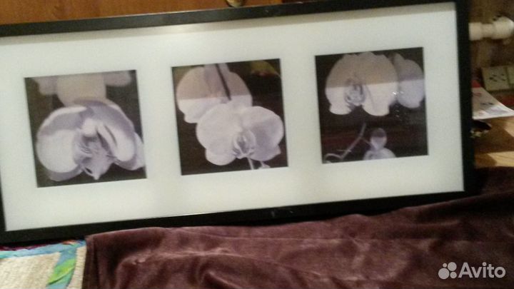 2панно: цветок 77х28см и натюрморт 24Х36