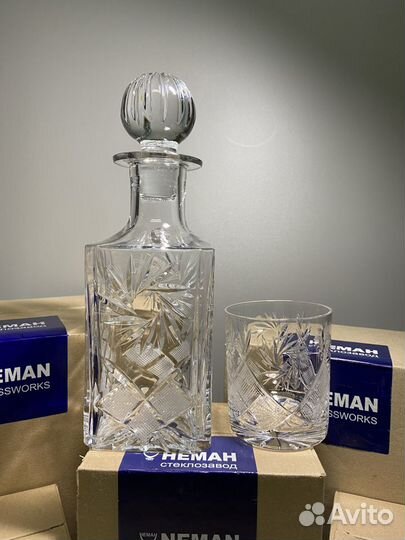 Подарочный набор для виски и коньяка из хрусталя
