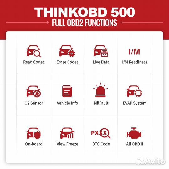 Сканер диагностический Thinkobd 500 OBD2