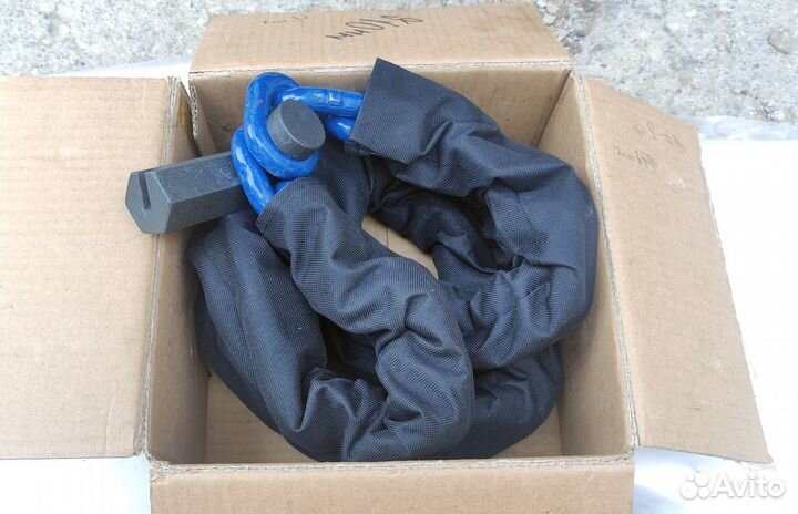 Каленая цепь 13 мм с замком от угона мотоцикла