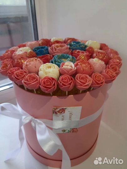 Шоколадные букетики из роз