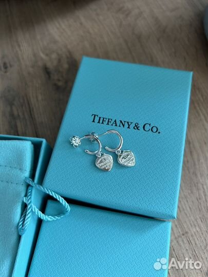 Серьги Tiffany серебряные