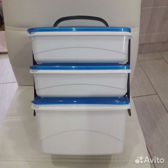 Ланч-бокс,контейнер с ручкой на 3 блюда