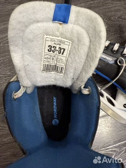 Коньки хоккейные раздвижные 33-37