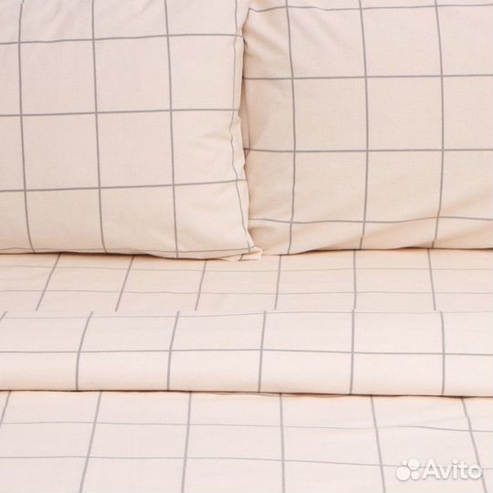 Кпб Этель 1.5сп 'Клетка' цв.бежевый, 156*215см, 15