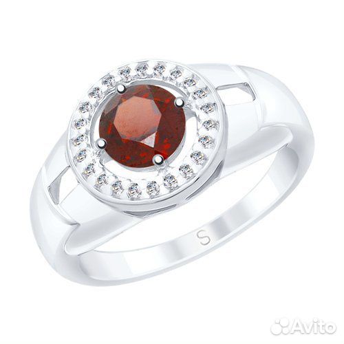 Кольцо. Серебро. Гранат