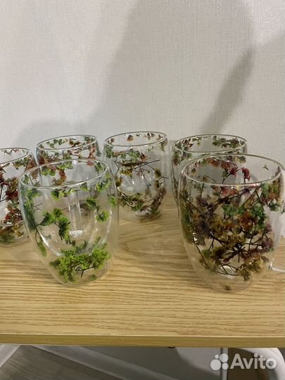 Кружка с двойными стенками и сухоцветами