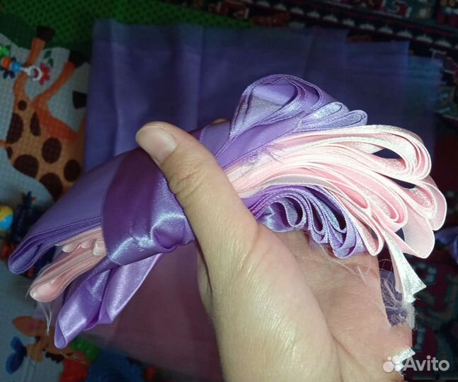 Ленты 2шт по 10м и фатин 2шт по 10м разных цветов