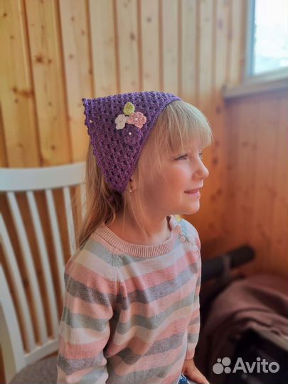 Косынка для девочки вязаная