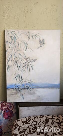 Интерьерная картина большая текстурная масло