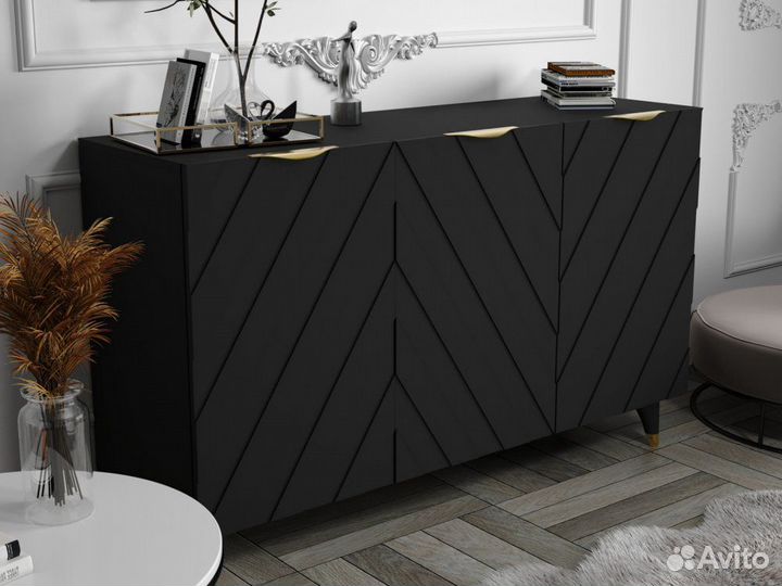 Комодино ПМ-390.12 Черный софт, Черный