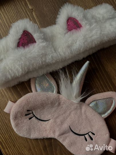 Повязка на голову для макияжа и маска для сна