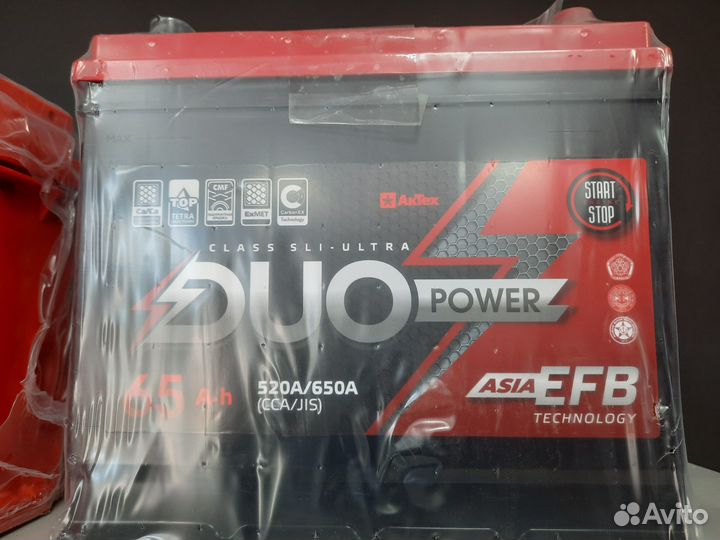 Аккумулятор DuoPower EFB Asia 65Ач 520А обр-п