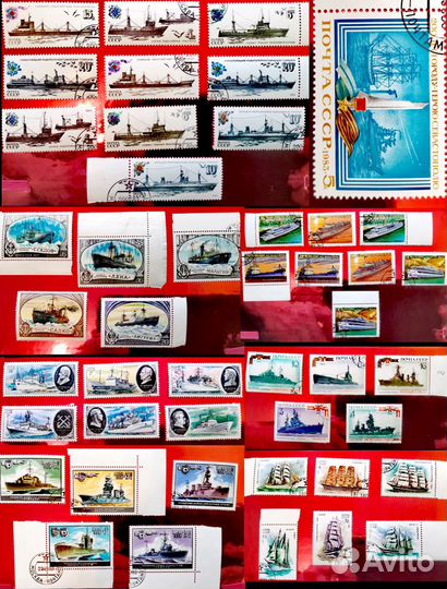 Советские марки Корабли / 46 штуки