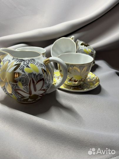 Кофейный сервиз лфз золотые ромашки