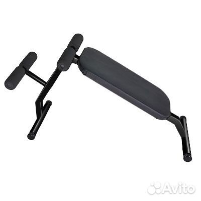 Скамья 2в1 для пресса и спины Чемпион чёрная 250кг