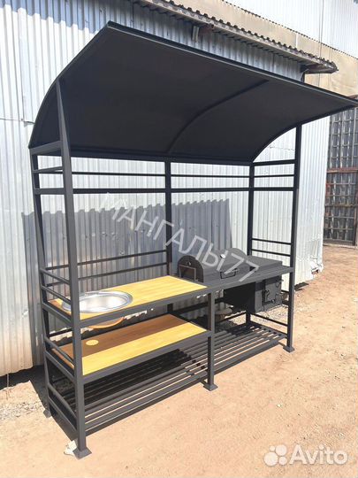 Мангал с печью под казан