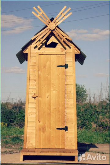 Дачный туалет деревянный прямоугольник QYI