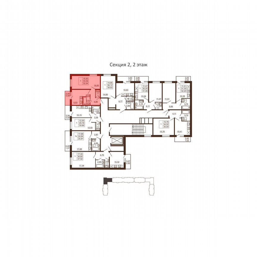 1-к. квартира, 35,9 м², 3/6 эт.