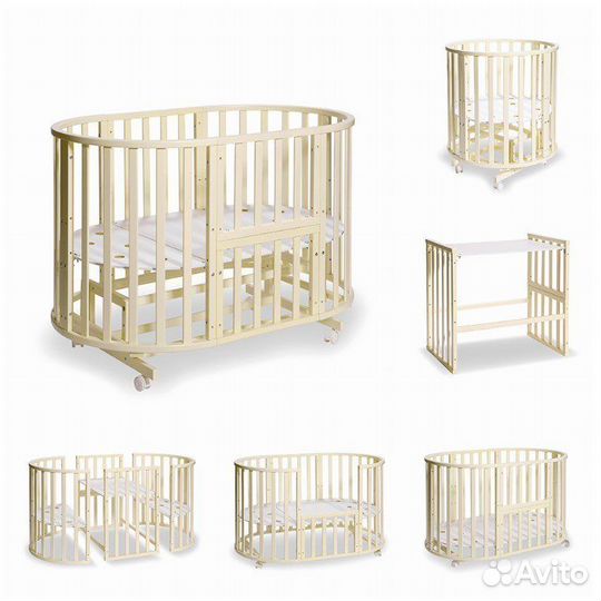 Кроватка трансформер круглая