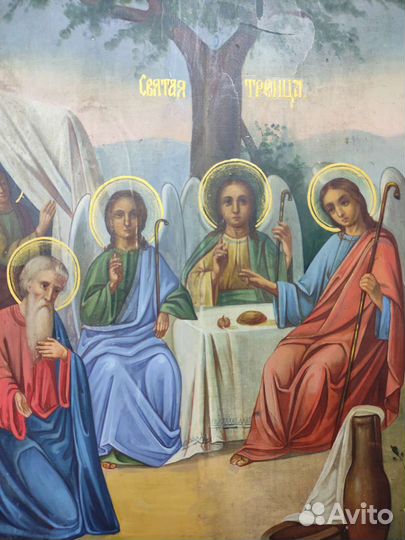 Старинная икона св Троица, Гостеприимство Авраама