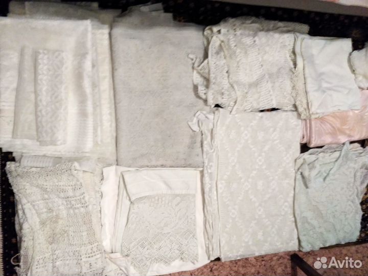 Ткань и шторы б.у.советские белые сетка для шитья